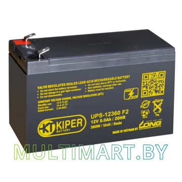 Аккумулятор для ИБП Kiper UPS-12360 F2 (12В/8 А·ч)
